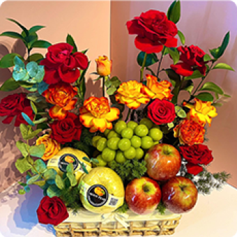 Trái cây tươi | Giỏ Quà Trái Cây Nhập Tông Xanh Lá 9