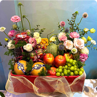 Trái cây tươi | Giỏ Quà Trái Cây Nhập Tông Xanh Lá 8